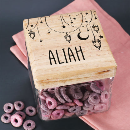 Keksdose / Vorratsglas „Orientalische Kette“ mit Wunschname für Ramadan & festliche Anlässe