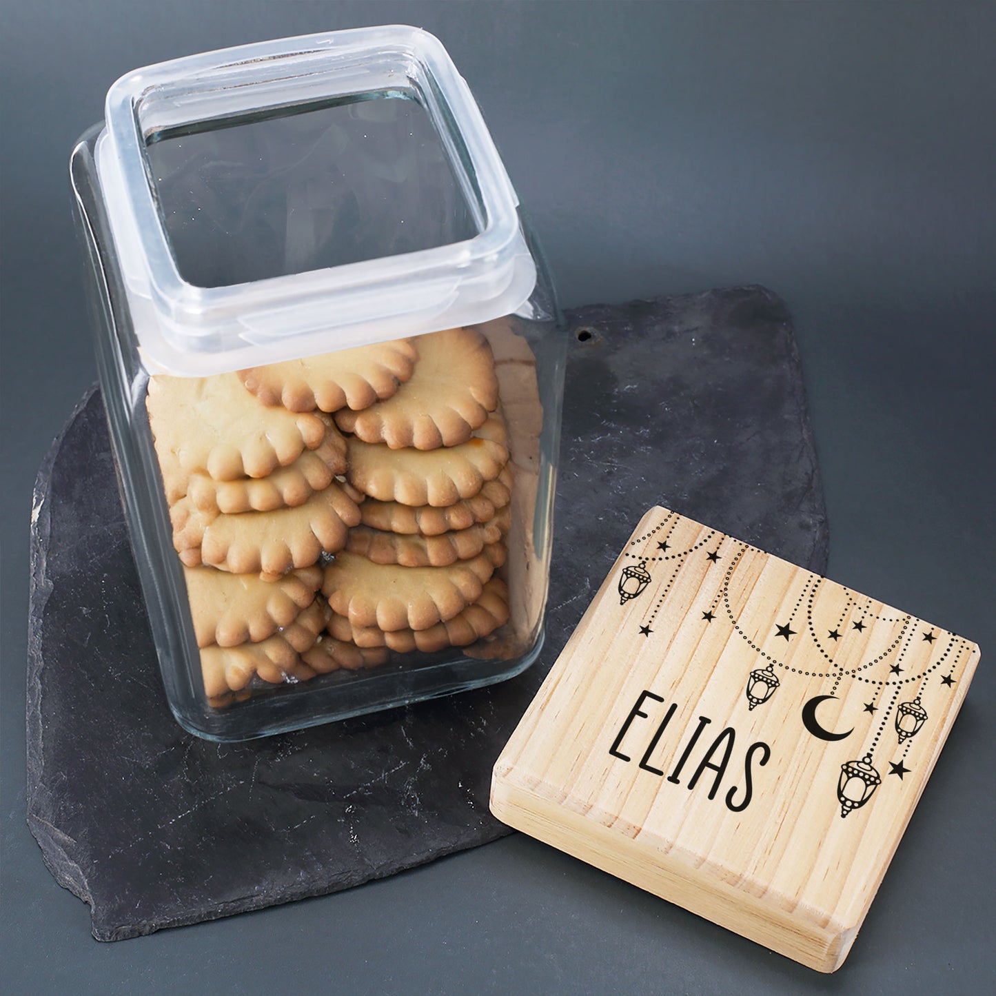 Keksdose / Vorratsglas „Orientalische Kette“ mit Wunschname für Ramadan & festliche Anlässe