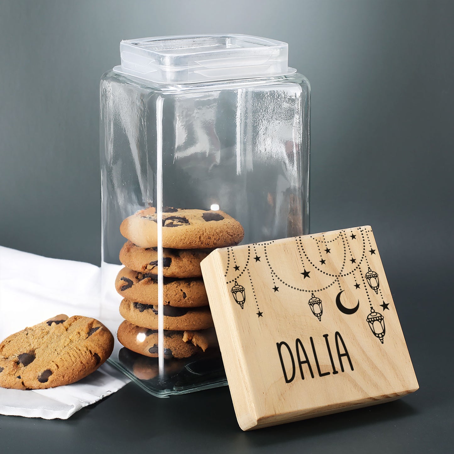 Keksdose / Vorratsglas „Orientalische Kette“ mit Wunschname für Ramadan & festliche Anlässe
