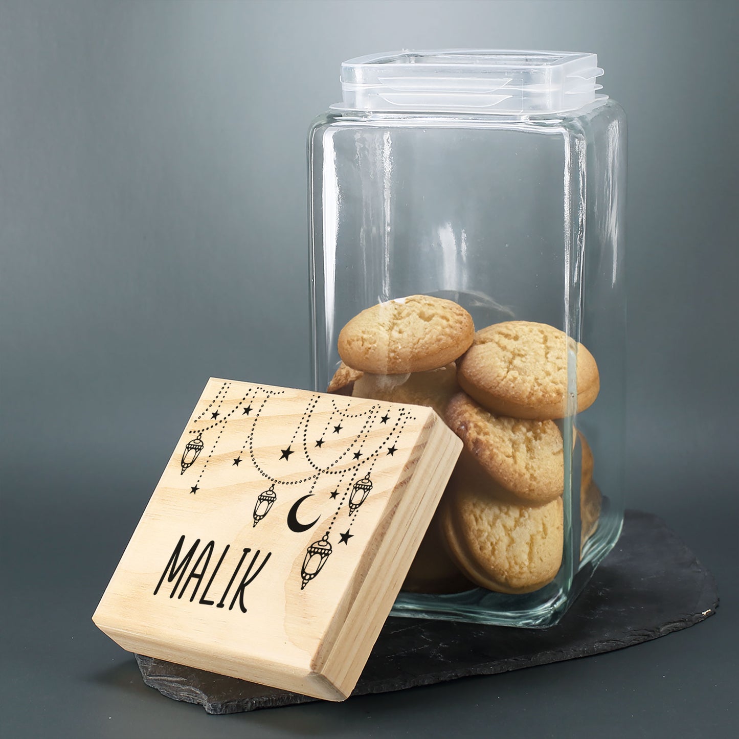 Keksdose / Vorratsglas „Orientalische Kette“ mit Wunschname für Ramadan & festliche Anlässe