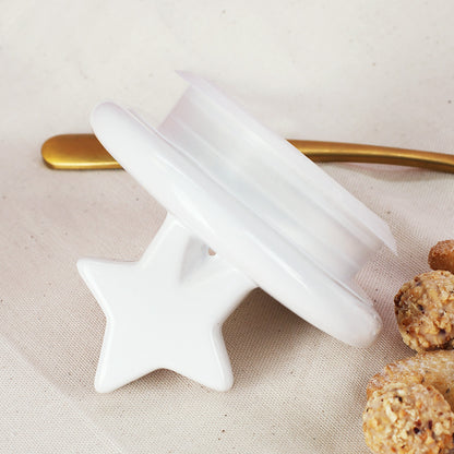 Weißer Deckel mit Stern Motiv