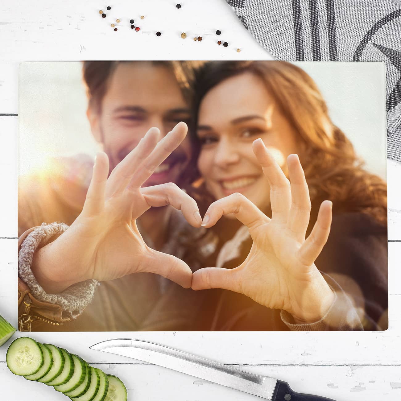 großes Glas-Schneidebrett mit Ihrem Foto