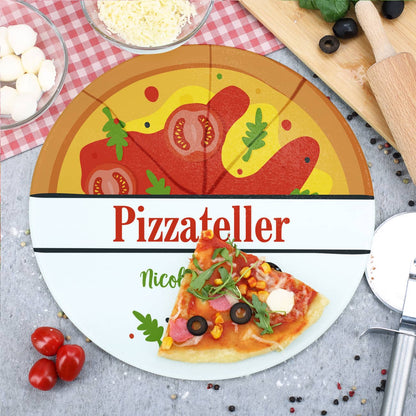 Pizzateller bedruckt mit Wunschtext