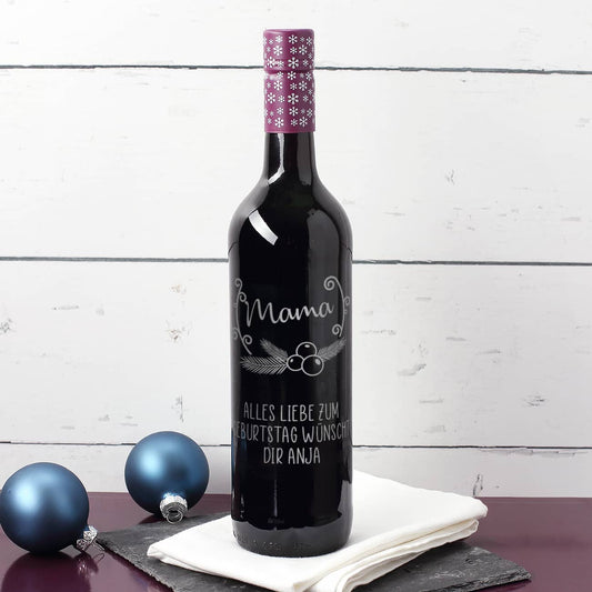 Glühwein mit Name und Wunschtext graviert