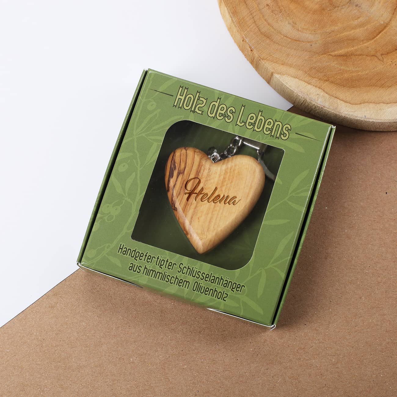 Holz des Lebens - Schlüsselanhänger aus Olivenholz