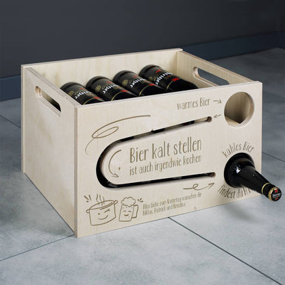 Praktische Bierrutsche mit Text personalisiert als Geschenk