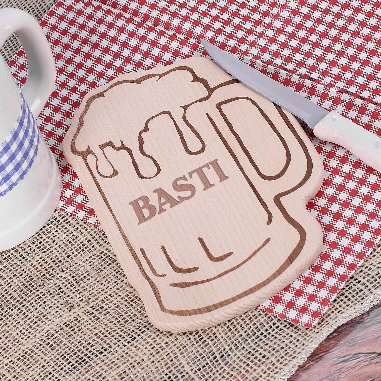 Bierkrugbrettchen mit Namensgravur
