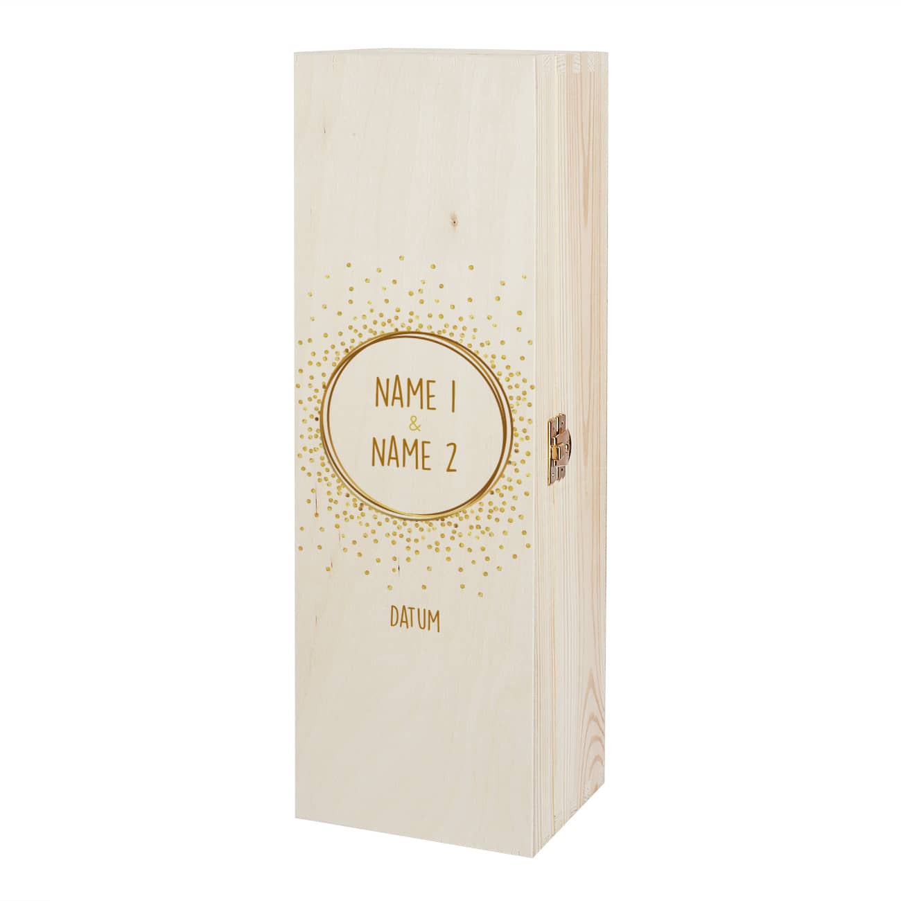 Mit Namen von Braut und Bräutigam sowie dem Hochzeitsdatum