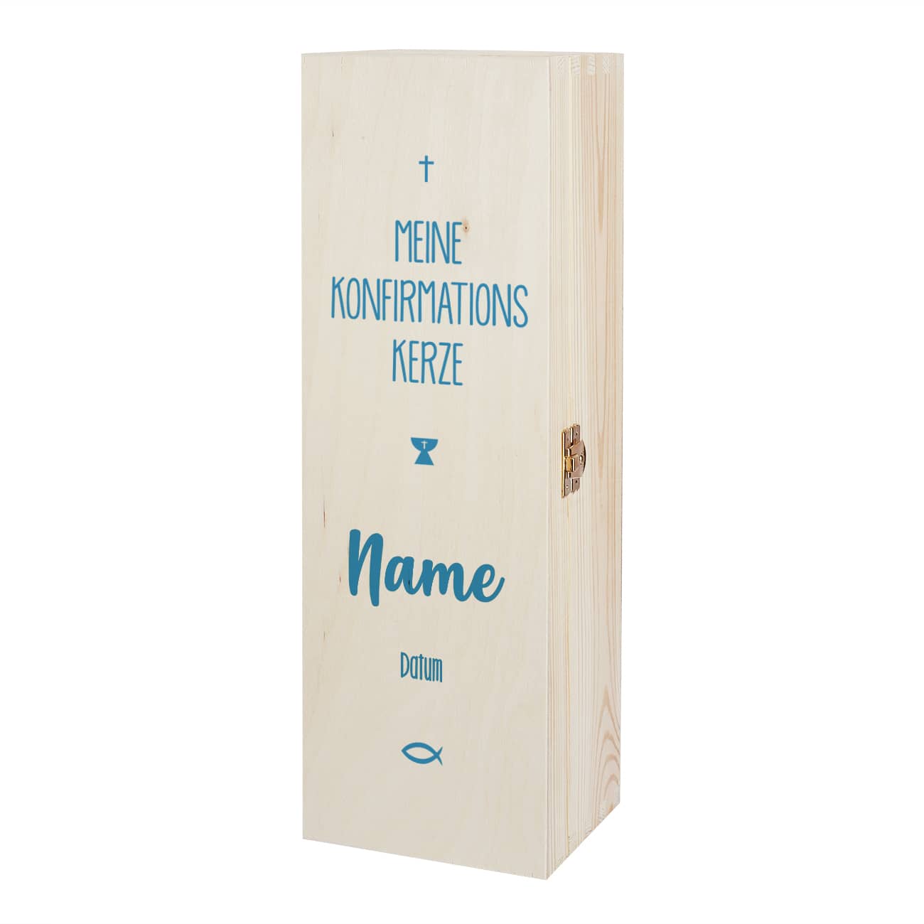 Kerzenbox zur Konfirmation - mit Name und Datum in drei Farben zur Auswahl