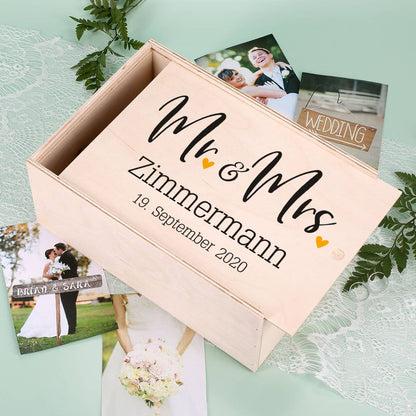 Mr und Mrs Holzbox mit Schiebedeckel