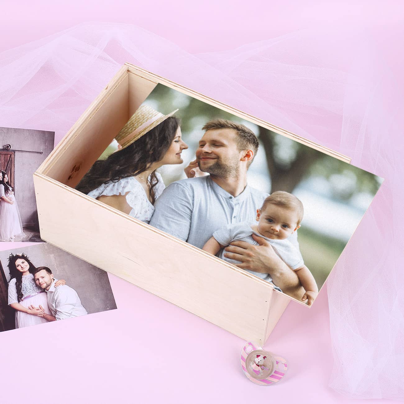 Fotokiste als Geschenk zur Geburt