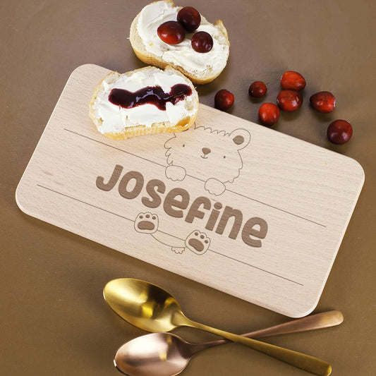 Mit persönlicher Gravur auf dem Brettchen