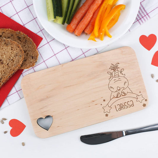 Knuddelhorn® Frühstücksbrettchen mit eigenem Text graviert