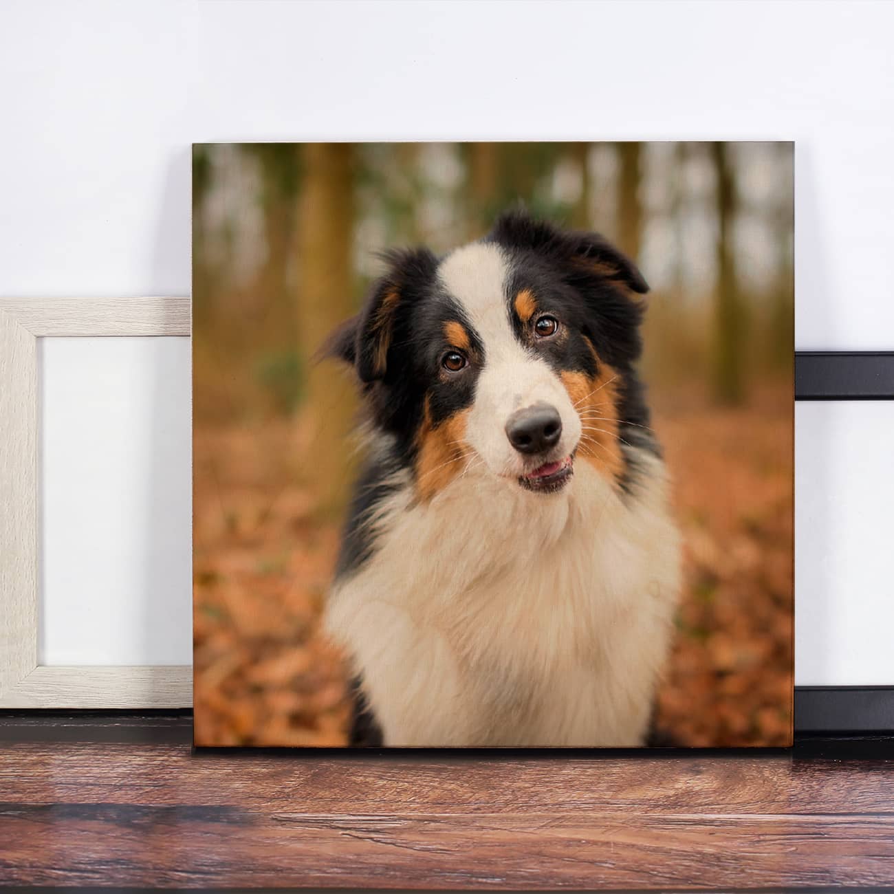 Quadratisches Holzbild mit Foto nach Wunsch