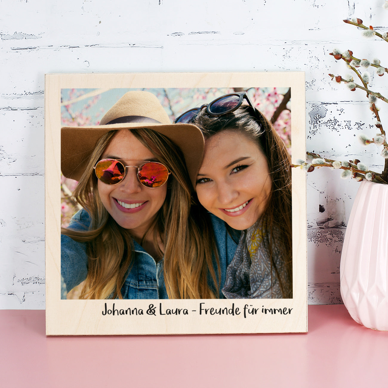 Holzbild bedruckt mit Foto und Text nach Wunsch