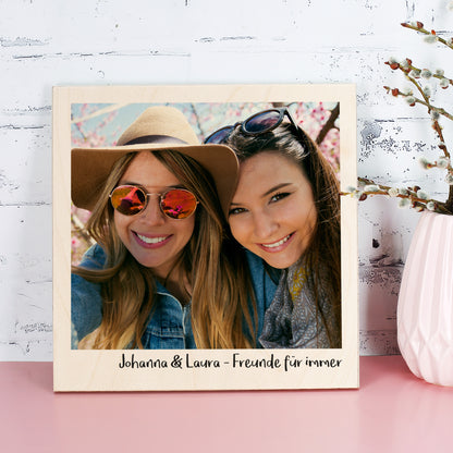 Holzbild bedruckt mit Foto und Text nach Wunsch