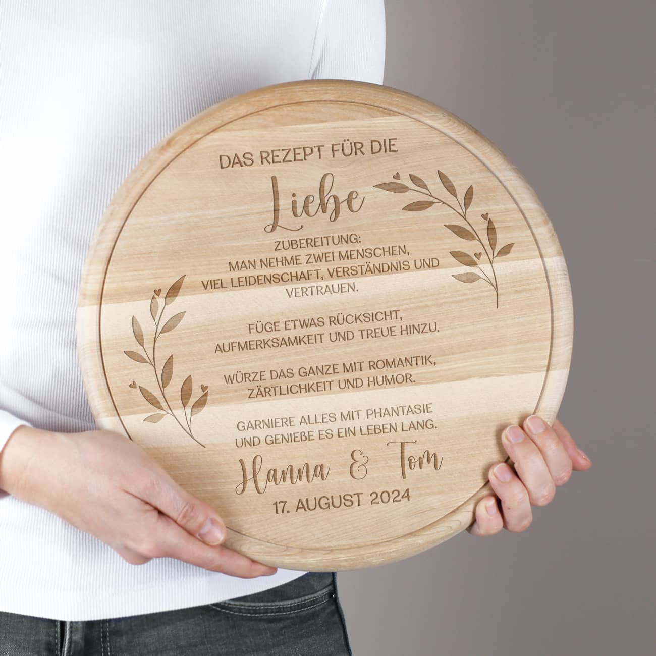 Das Rezept für die Liebe - Holzbrettchen als Hochzeitsgeschenk