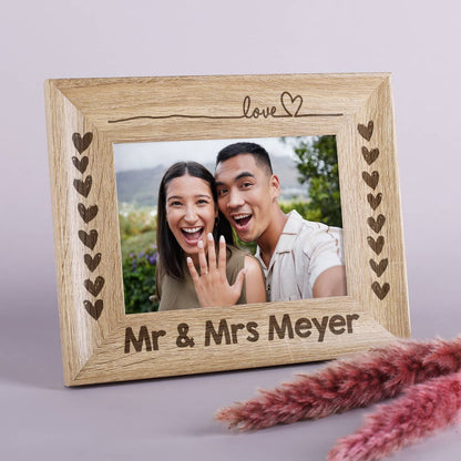 Bilderrahmen im Querformat mit Gravur