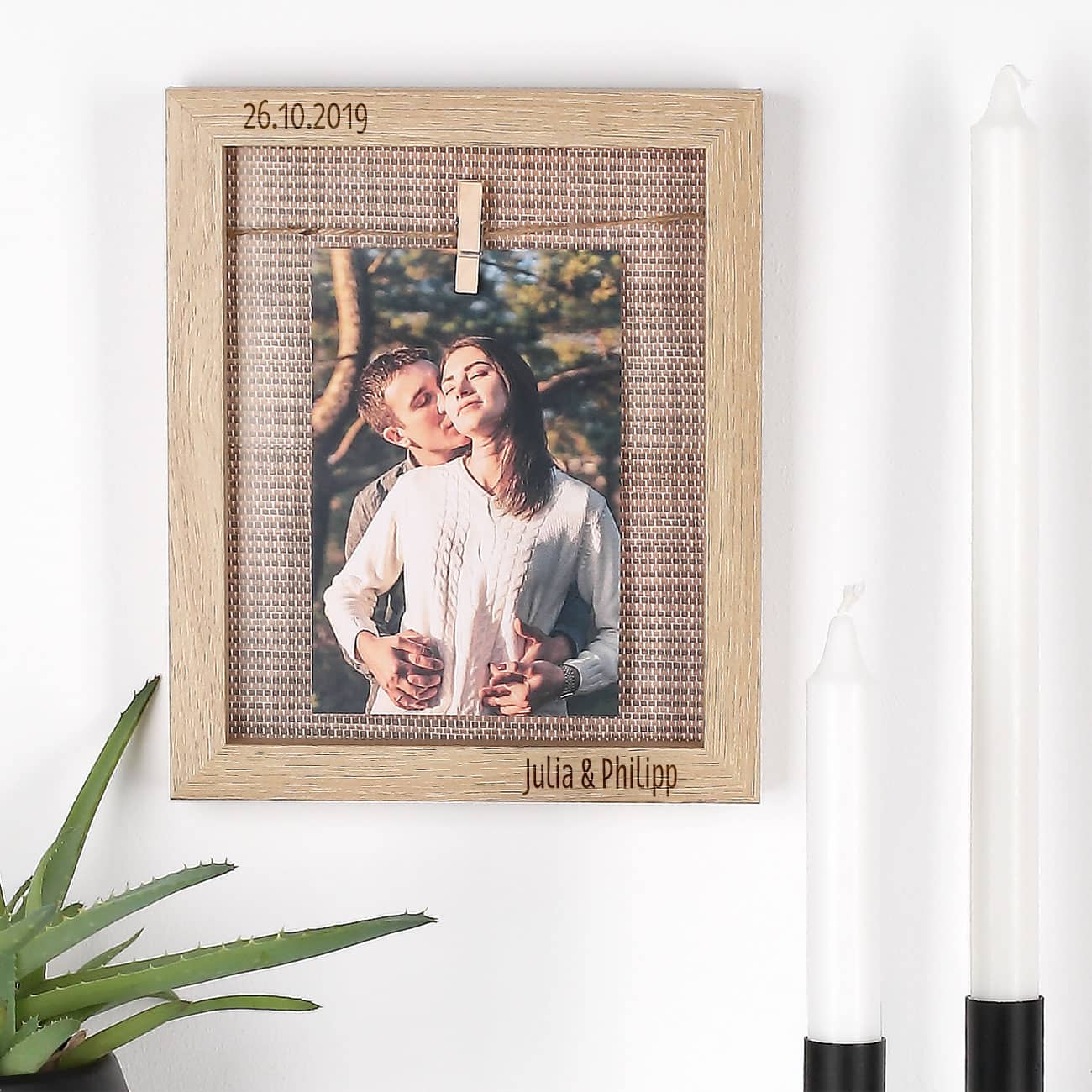 Bilderrahmen mit Datum und Namen graviert