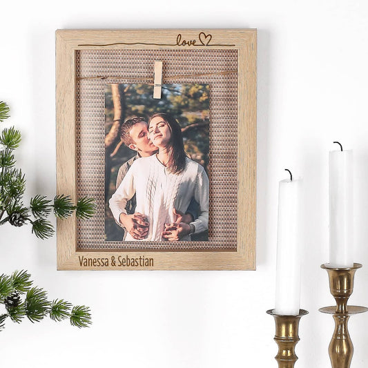 Holzbilderrahmen - Love - mit Namensgravur 