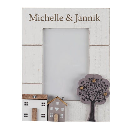 Bilderrahmen mit Wunschtext graviert in 2 Größen | Personalisiertes Geschenk für Einzug & Hochzeit