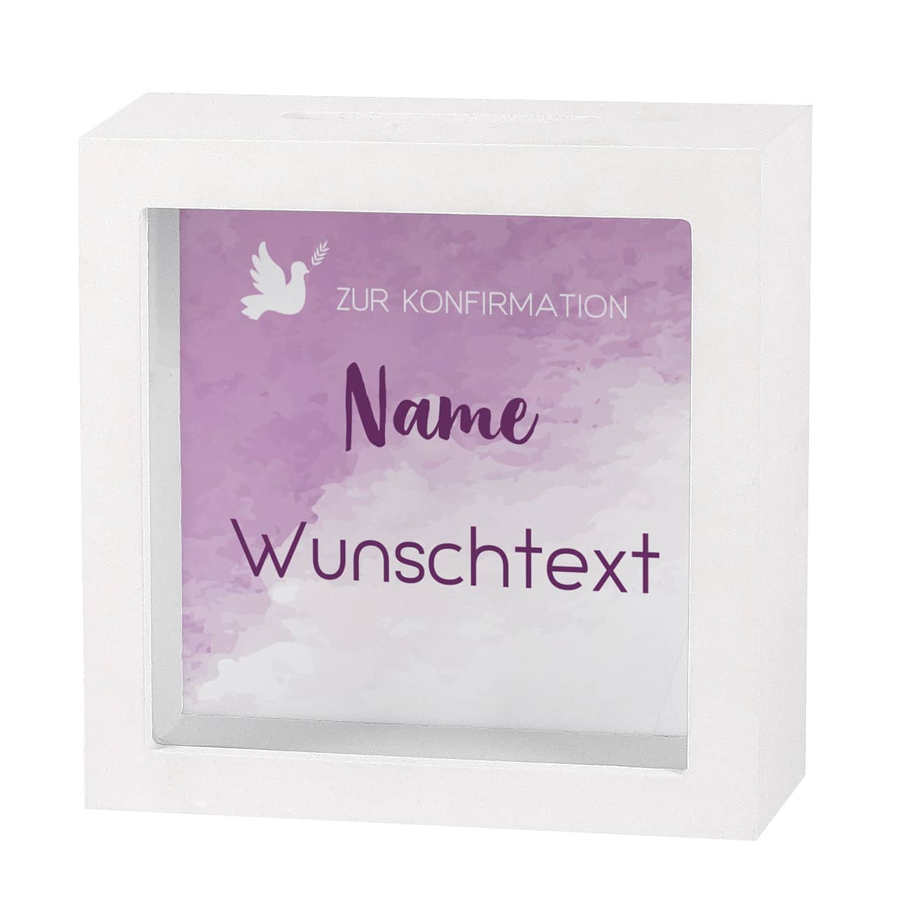 Bilderrahmen Spardose zur Konfirmation 