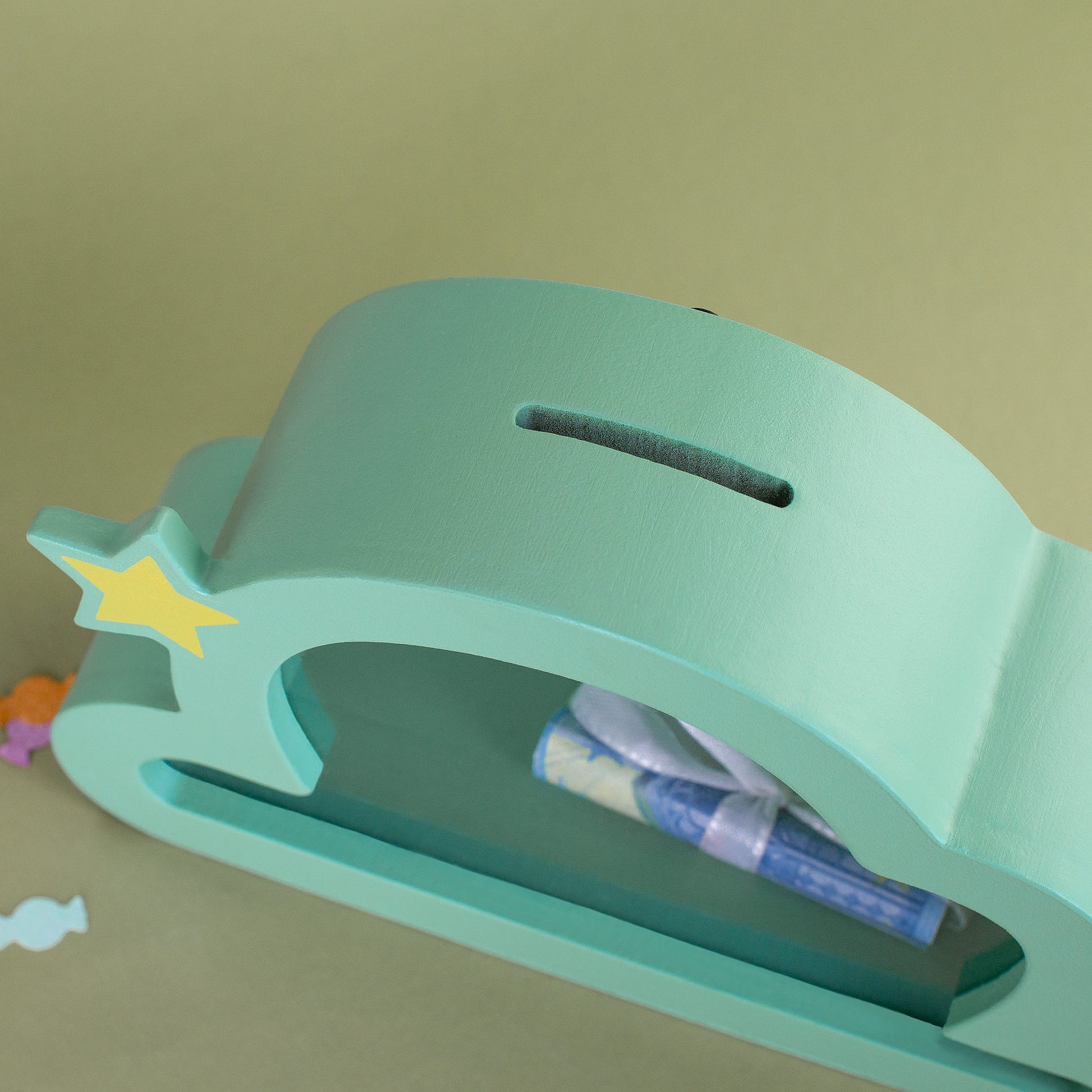 Spardose Elefant mint mit Geldeinwurfschlitz