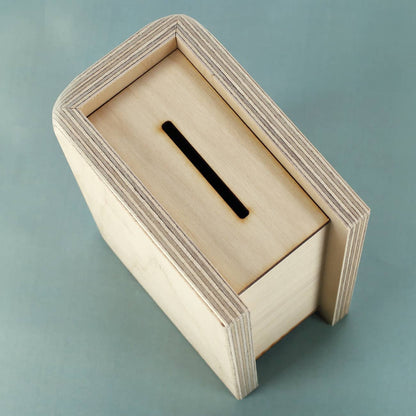 Buchspardose Holz Geldschlitz