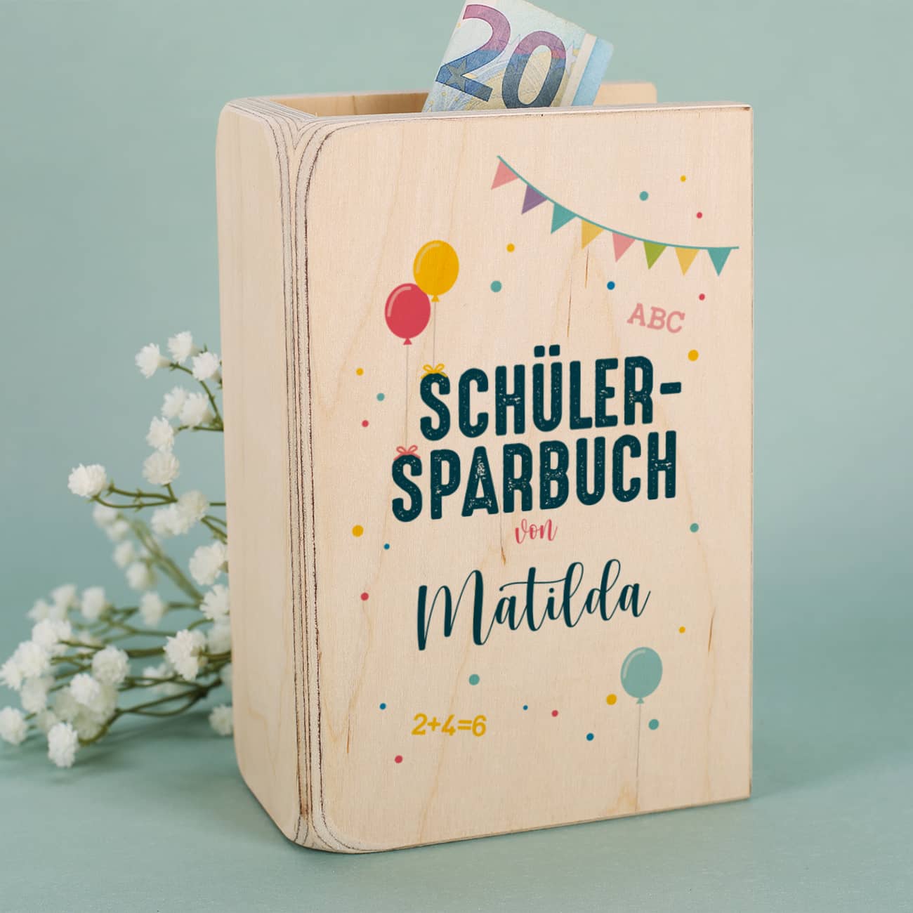 Geldgeschenk zur Einschulung - Schülersparbuch mit Name