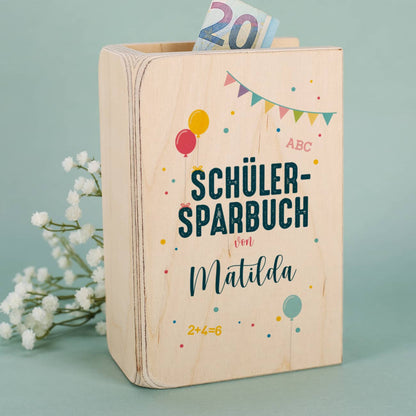 Geldgeschenk zur Einschulung - Schülersparbuch mit Name
