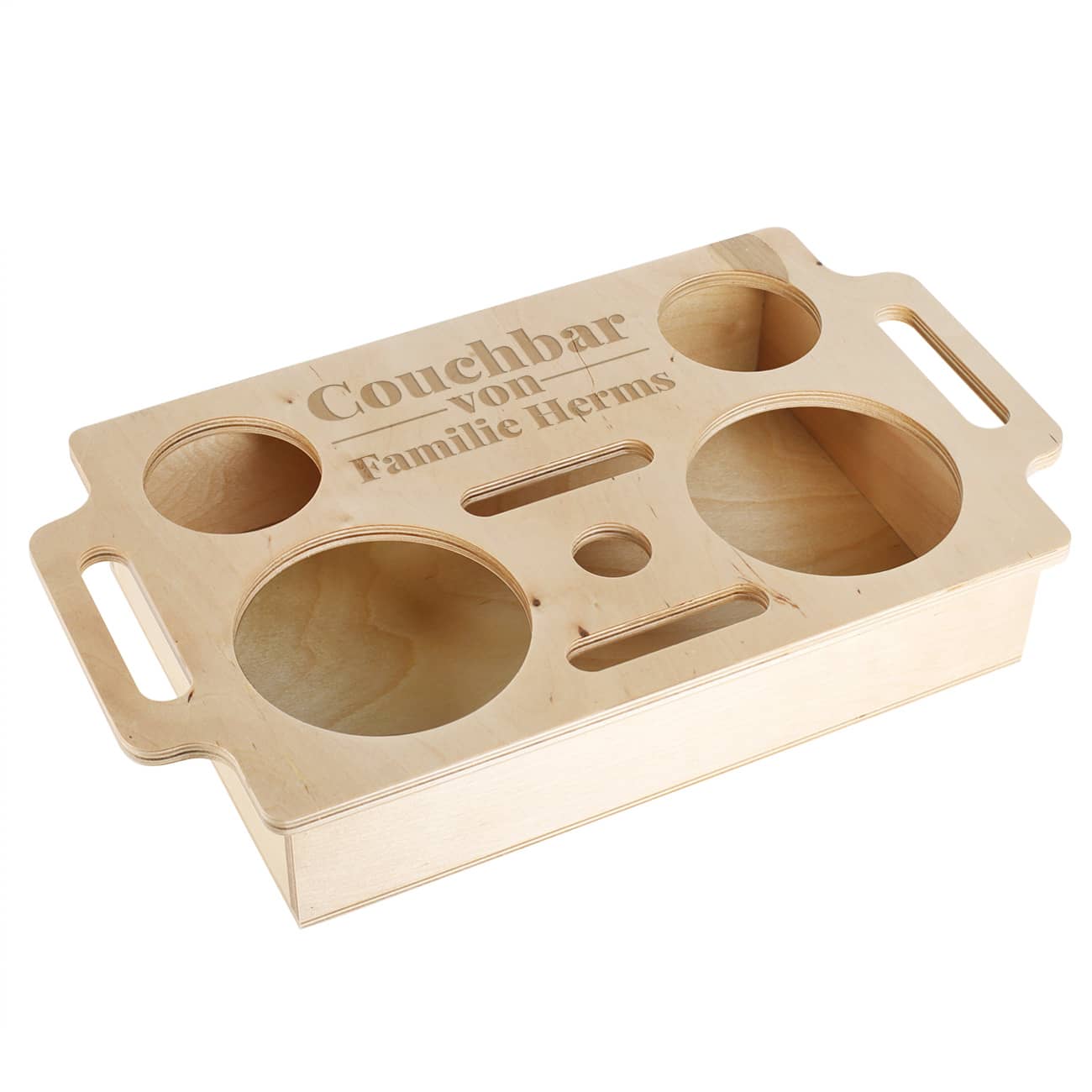 Snackbar aus Holz mit Personalisierung