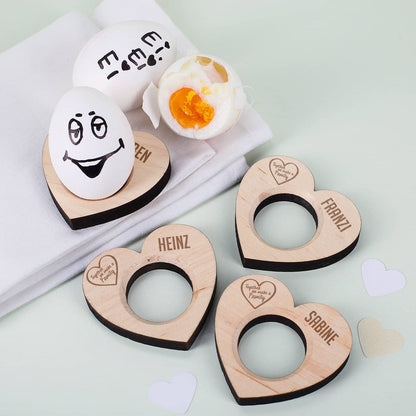 4er Set Herzeierbecher mit Gravur