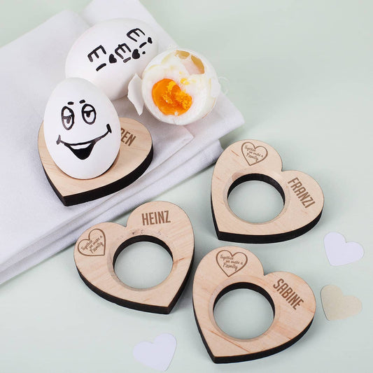 4er Set Herzeierbecher mit Gravur