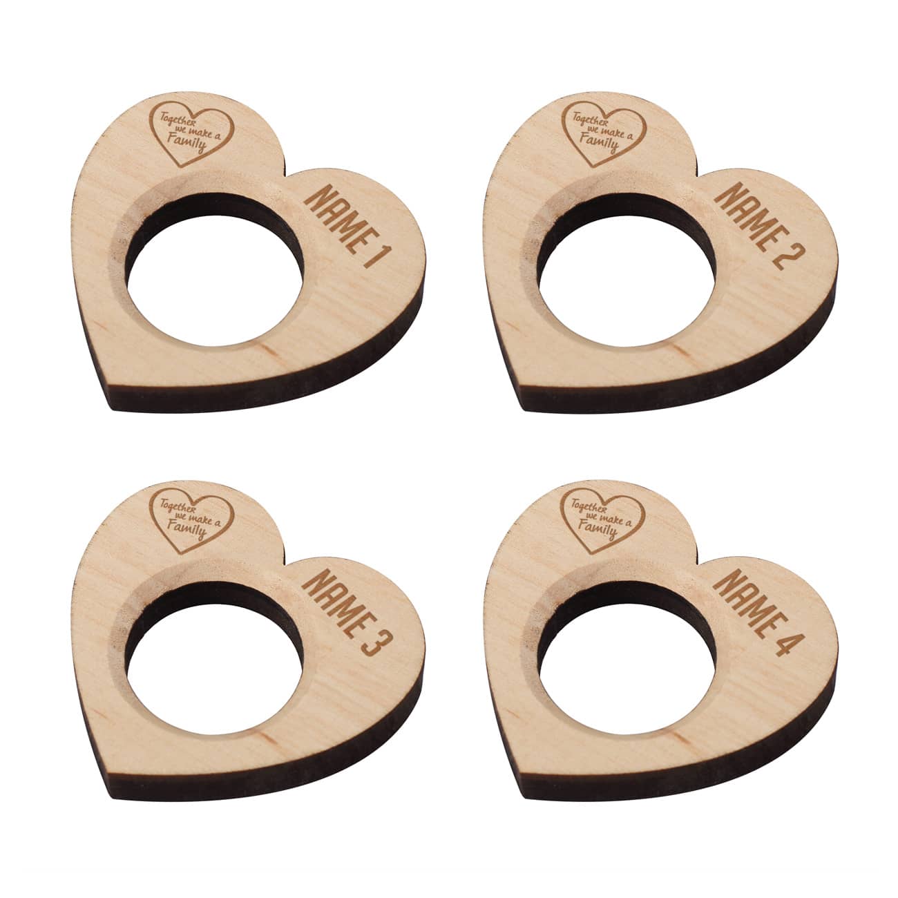 4 verschiedene Namen graviert