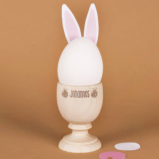 4er Set Eierbecher zu Ostern aus Holz