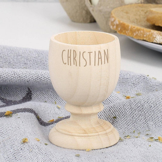 Holz-Eierbecher mit Namensgravur
