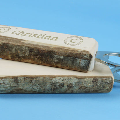 Flaschenöffner mit Name und Initiale graviert