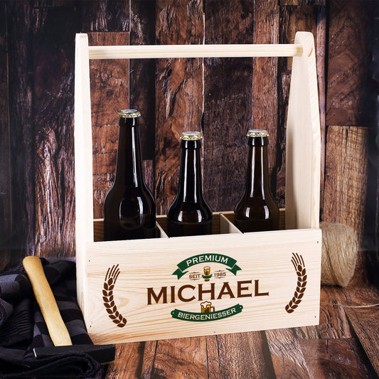 Persönlicher Flaschenträger als Geschenk