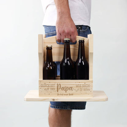 Flaschenträger und Hocker in einem mit persönlicher Gavur zum Vatertag