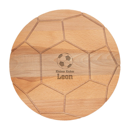 Personalisierbares Fußballbrettchen aus Buchenholz mit Gravur für Fußballfans
