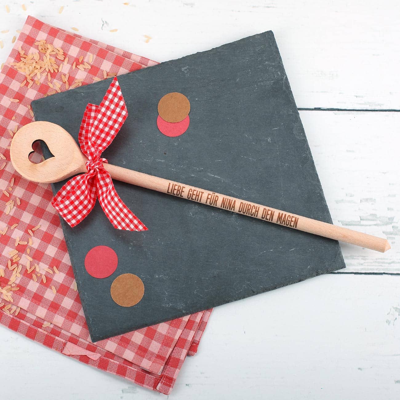 Holzlöffel mit Herz-Aussparung