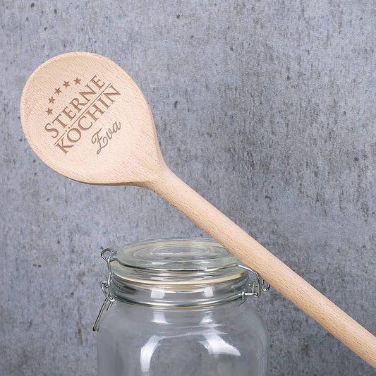 Sterneköchin Holzlöffel mit Name