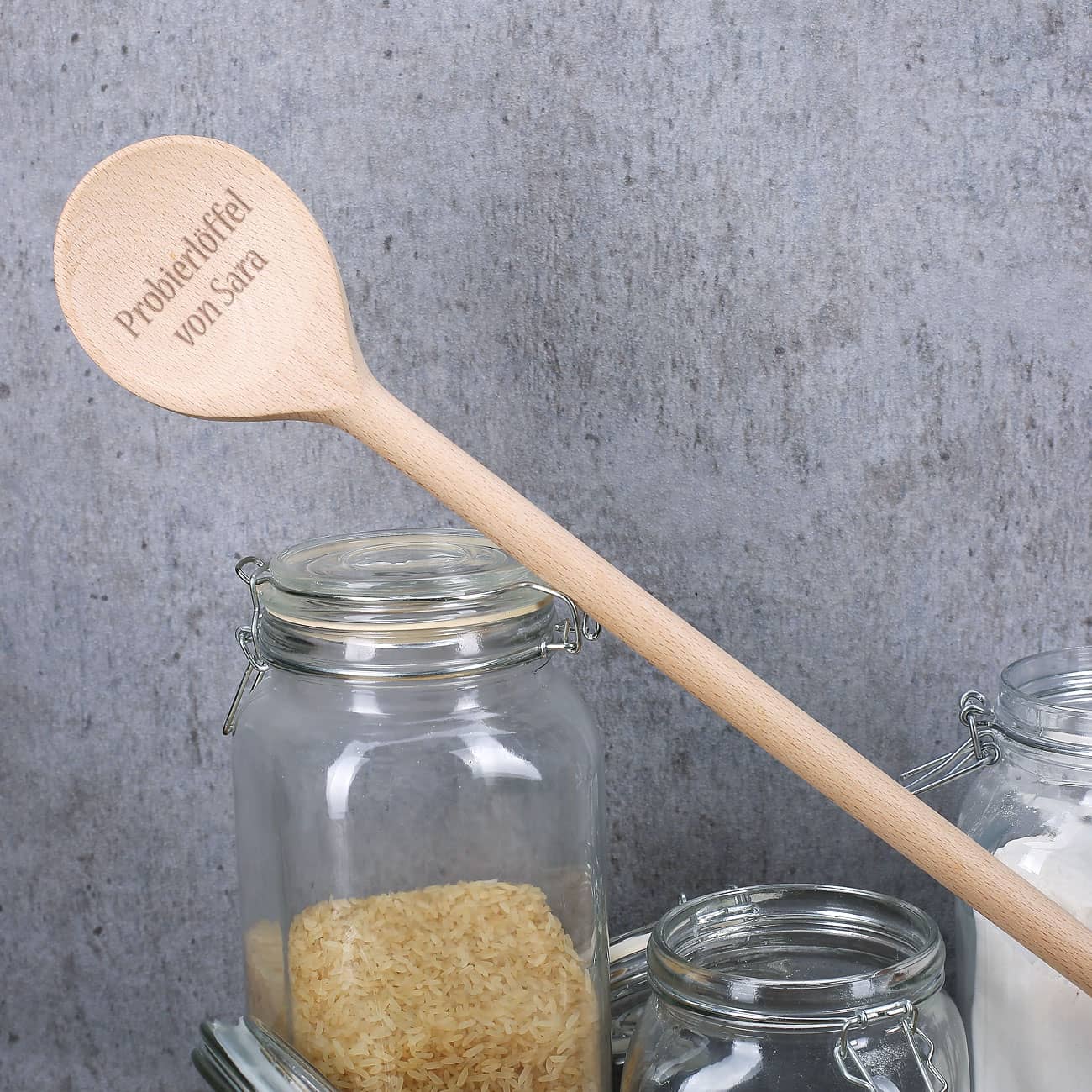 Kochlöffel aus Holz mit Gravur
