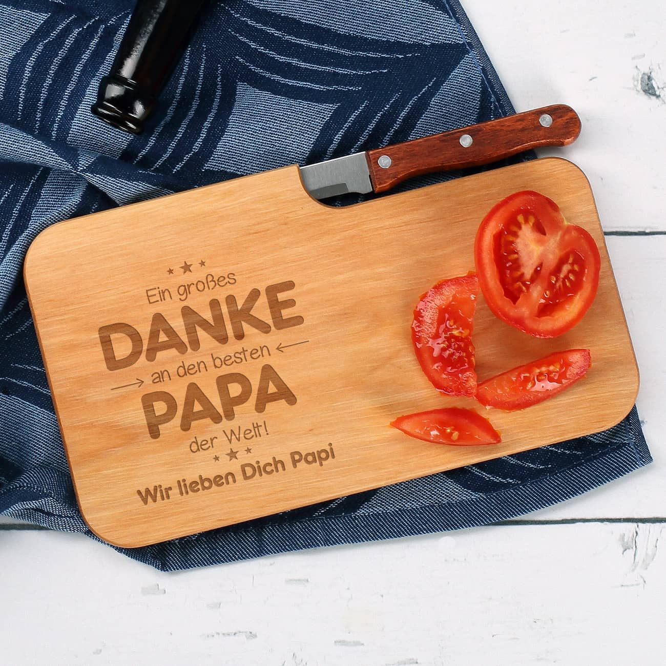 Messerbrett mit Gravur als Vatertagsgeschenk