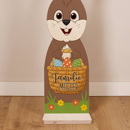 Osterhasen Aufsteller aus Holz mit Standfuß