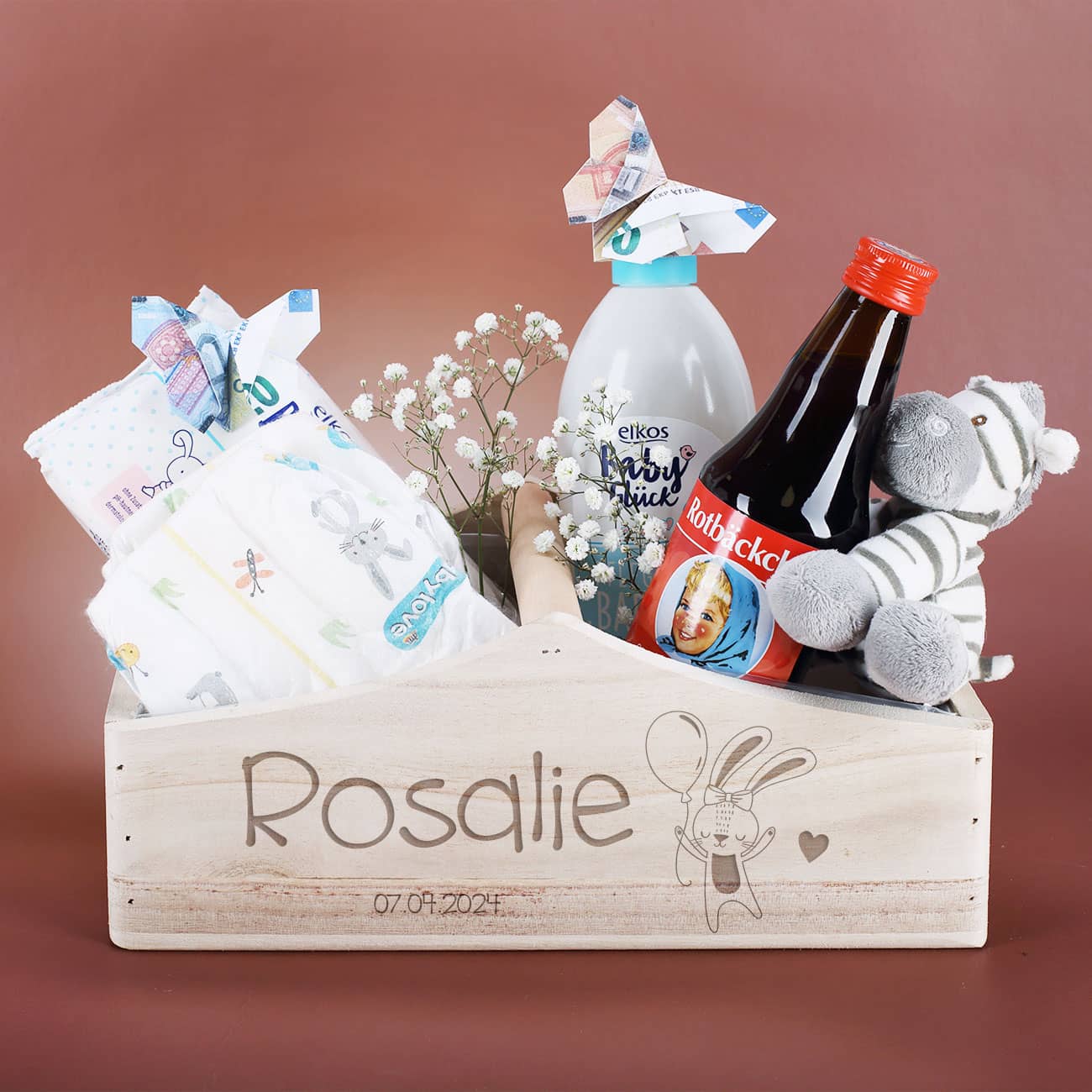 Geschenkkorb mit persönlicher Gravur