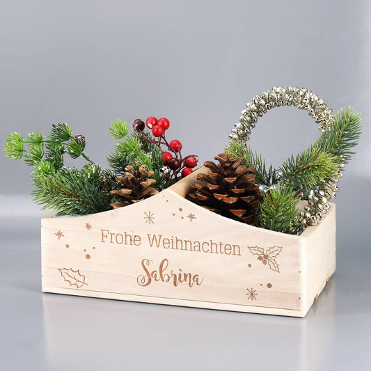 Gravierter Pflanzkorb zu Weihnachten