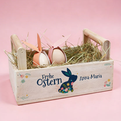 Osterkorb aus Holz mit Wunschname bedruckt