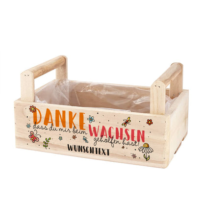 Pflanzkorb für Erzieher mit Ihrem Wunschtext (ohne Dekoration)