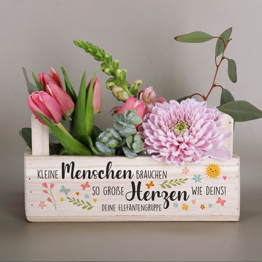 Personalisierte Pflanzkiste als Dankeschön für Erzieherinnen und Lehrer